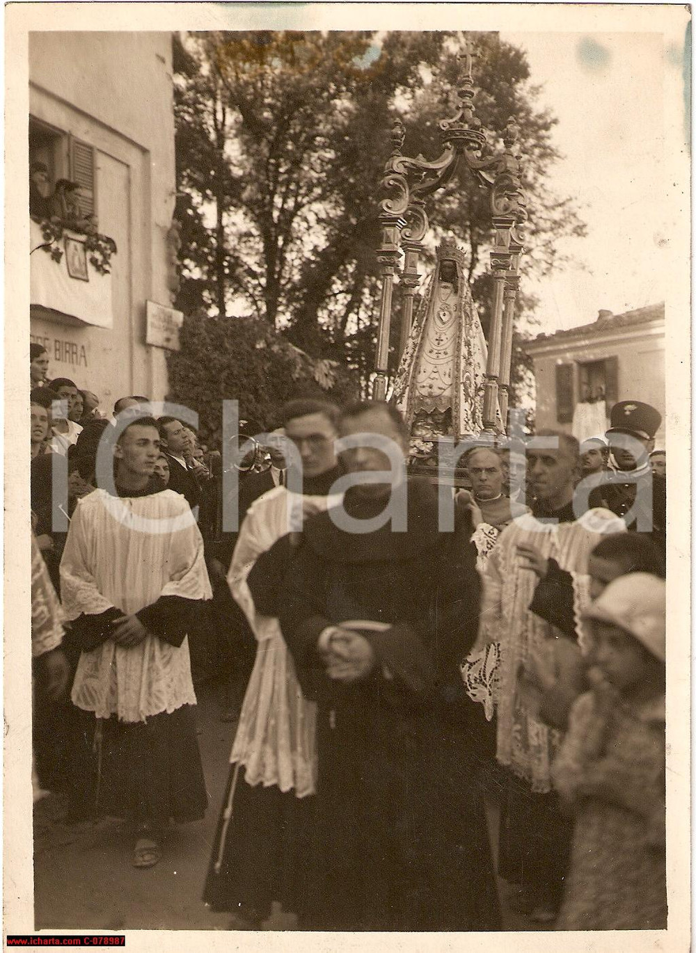 Fotografia d epoca originale 1931 SERRALUNGA DI CREA AL Processione VERA FOTO 1