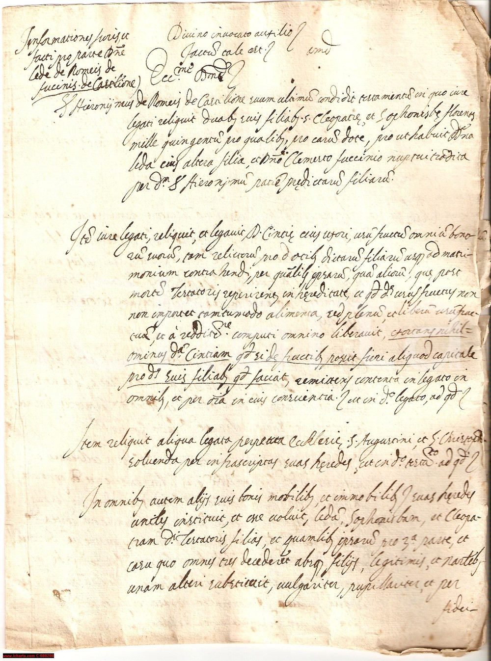 Manoscritto, lettera originale 1610 CASTIGLION FIORENTINO AR Testamento Girolamo ROMEI 1