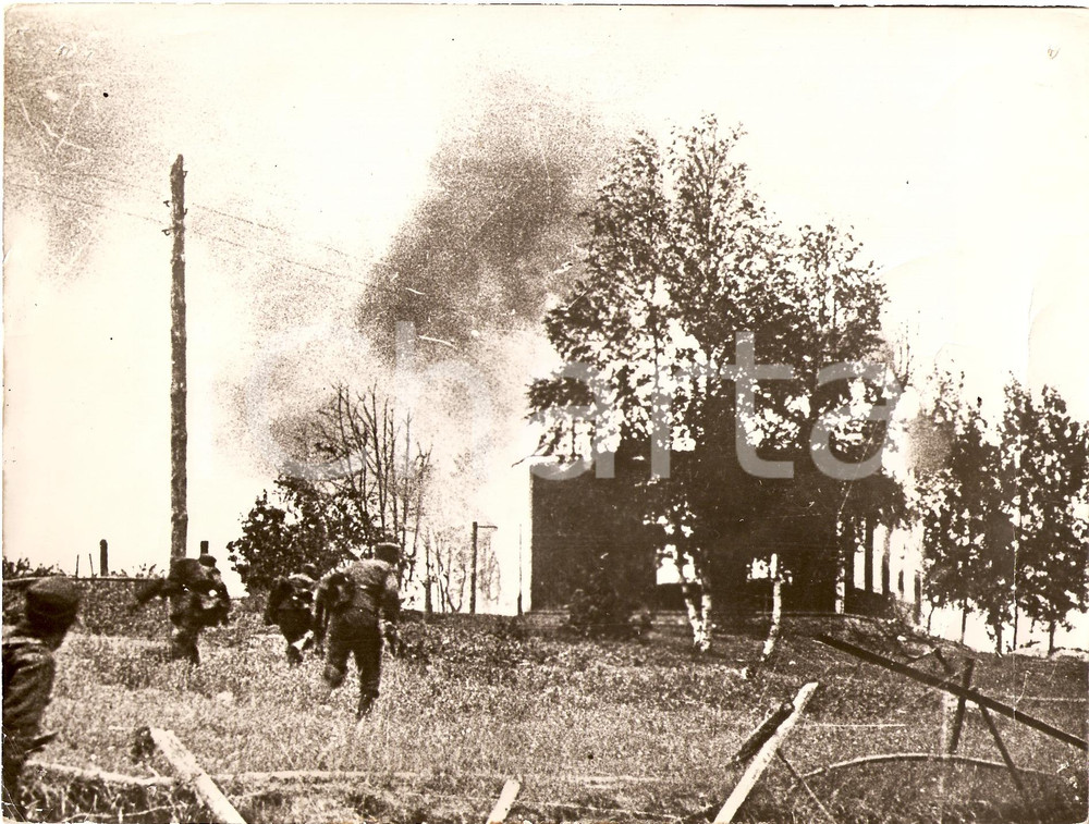 Fotografia d epoca originale 1940 ca CARELIA WW2 Truppe finlandesi in azione sul fronte Fotografia 1