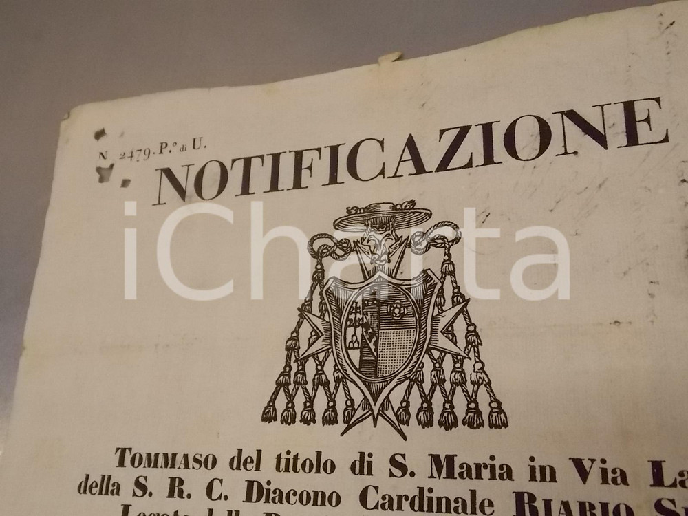 Documento originale, autentico 1840 CAGLI PU Interdizione Annibale ALBERTINI scialacquatore del patrimonio 1