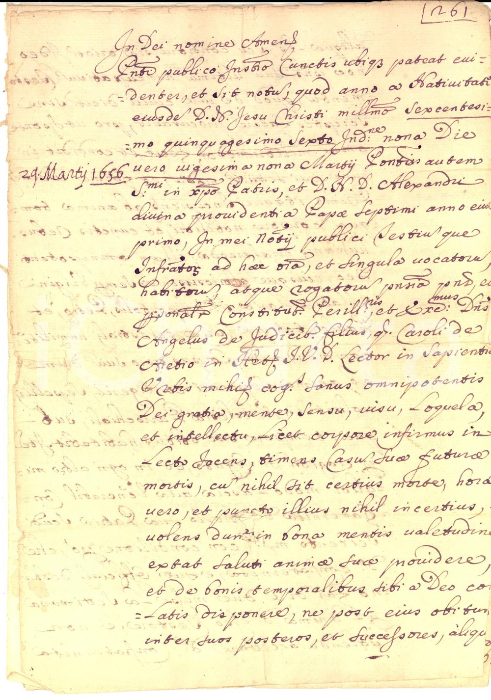 Documento originale, autentico 1656 AREZZO Testamento Michelangelo GIUDICI pro Venerabile Confraternita 1