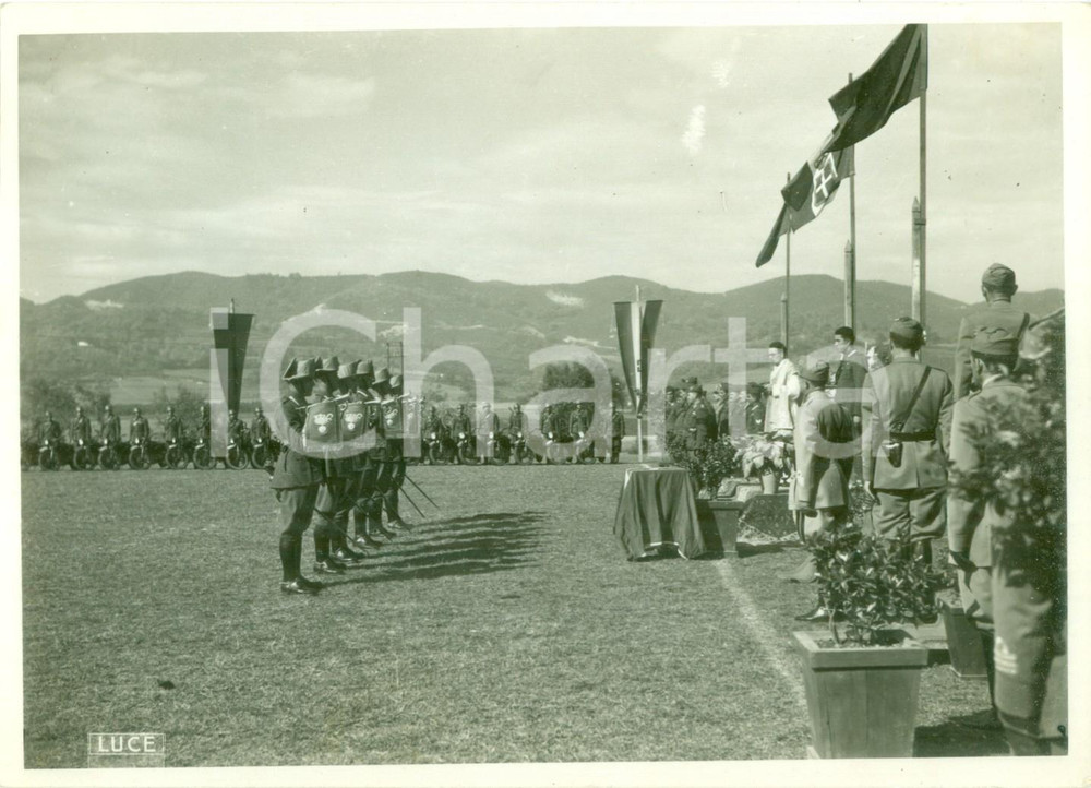 Fotografia d epoca originale 1940 TIRANA ALBANIA Banda Carabinieri traslazione salma poeta Naim FRASHERI 1