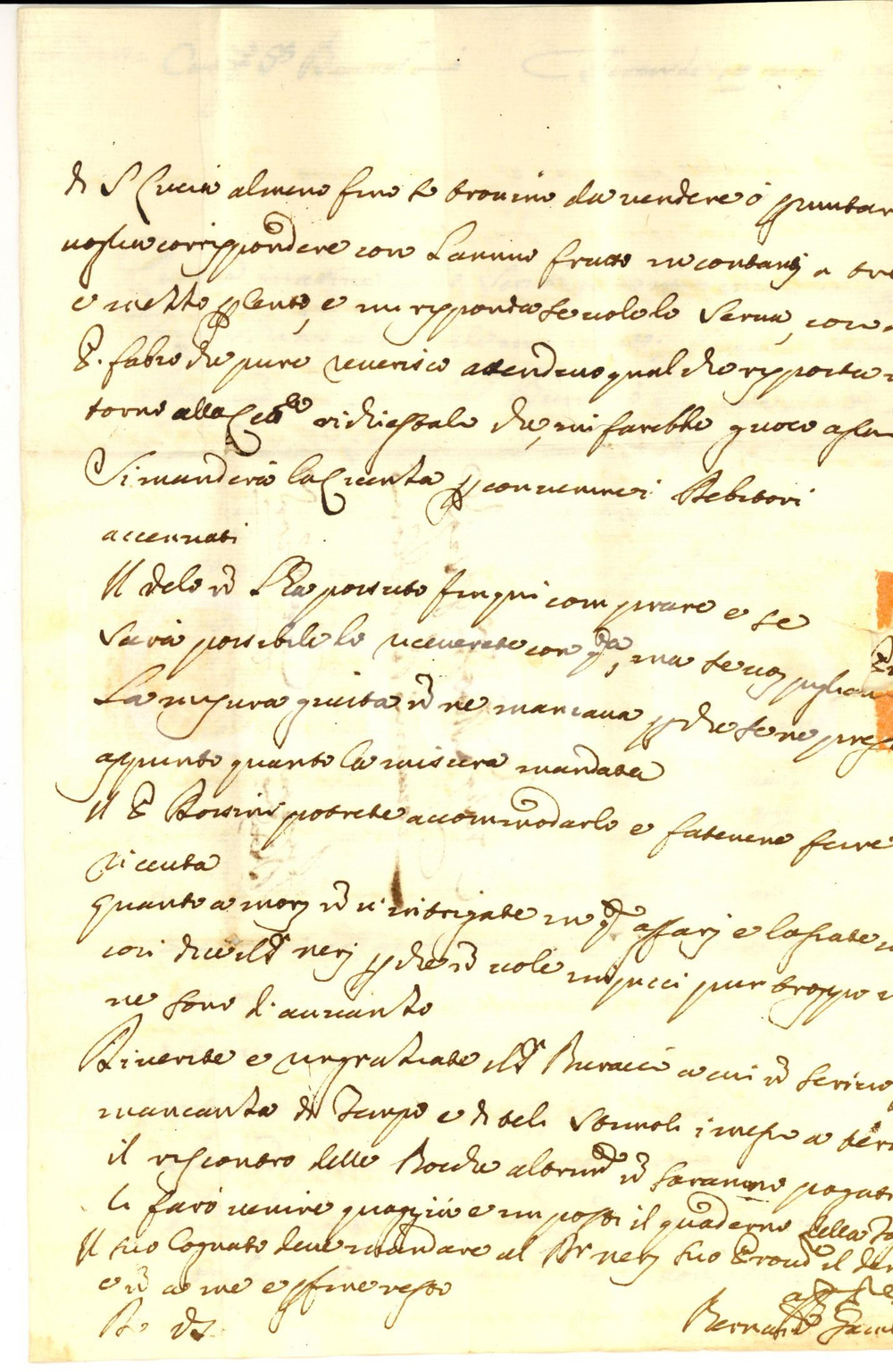 Manoscritto, lettera originale 1771 FIRENZE Bernardo GAMBASSI sulla vendita di un podere per dote di una donna 1