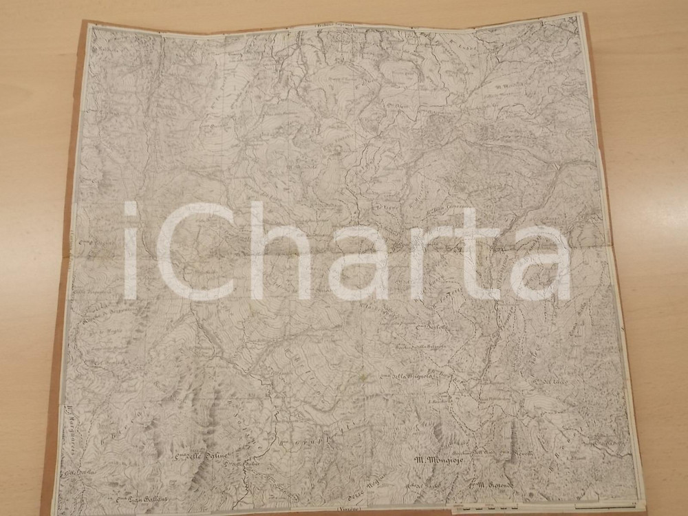 Mappa, planimetria storica 1920 ca Istituto Geografico Militare CARTA D ITALIA  MONGIOJE Mappa 40x38 cm 1