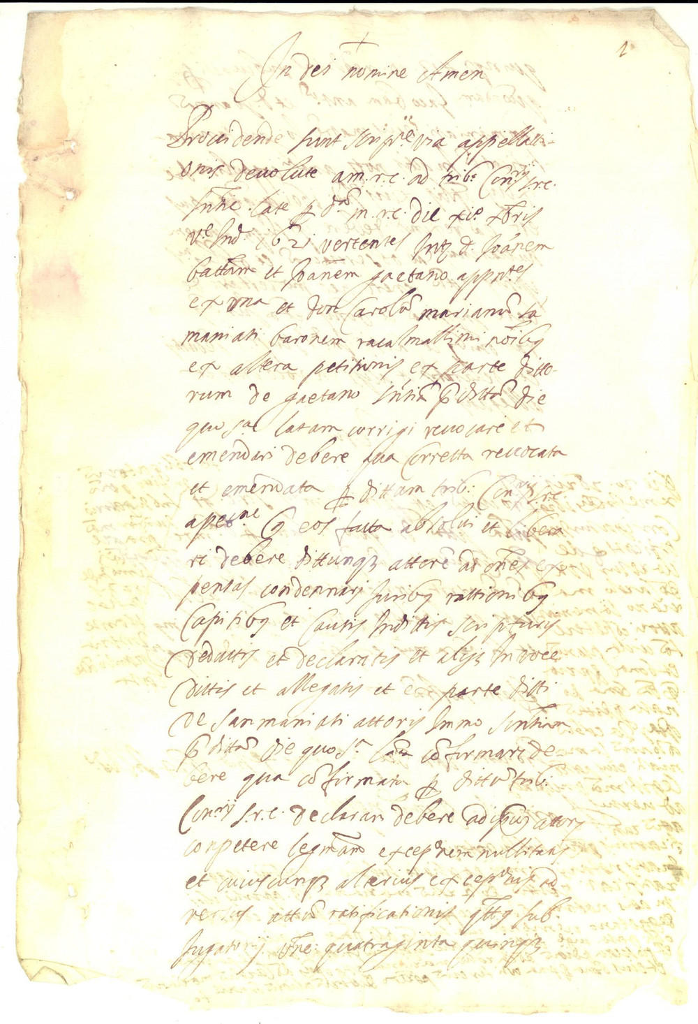 Documento originale, autentico 1624 PALERMO Petizione pro don Carlo Mariano SAMMANIATI contro Giovanni GAETANO 1