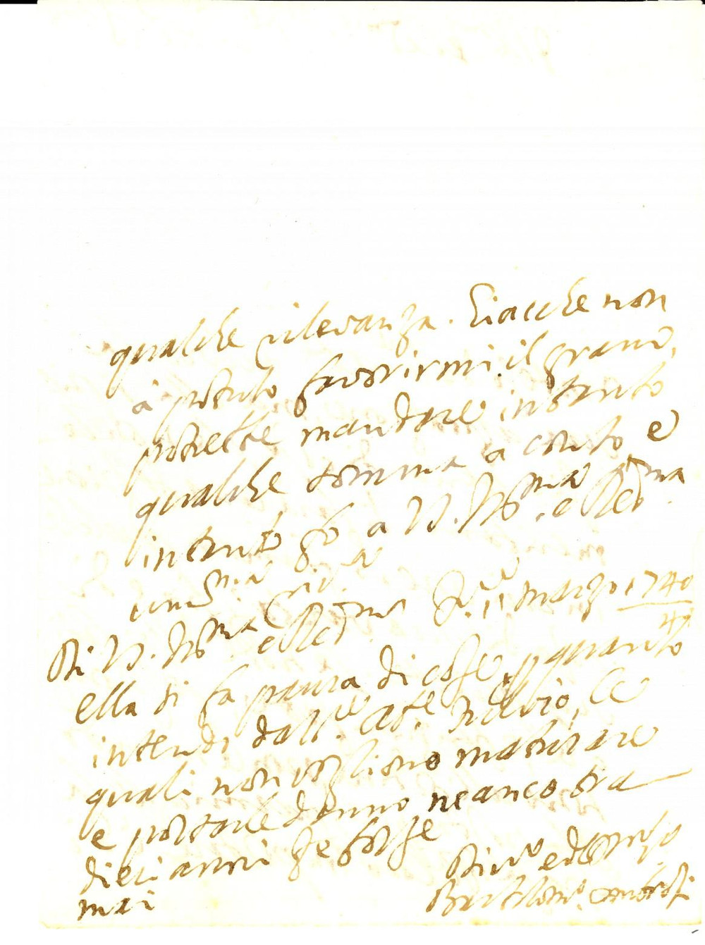 Documento originale, autentico 1740 ca FIRENZE Bartolomeo OMBROSI e la pena per cose che non lo meritano 1