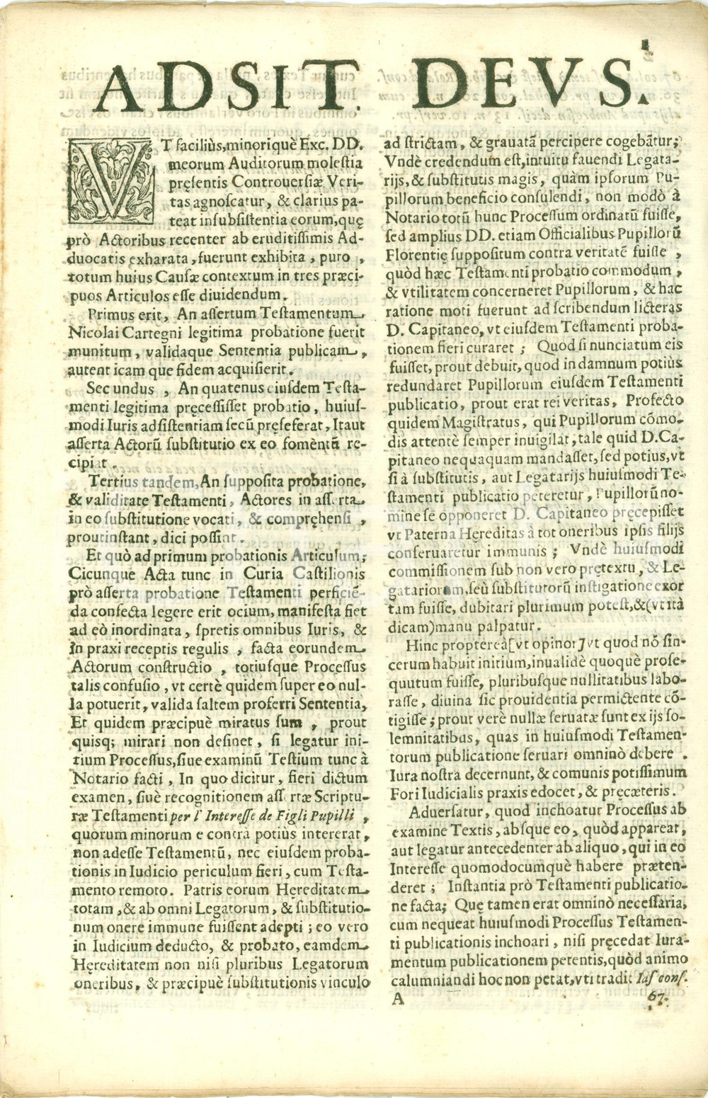 Documento originale, autentico 1685 BAGNONE MS Validità testamento Nicola CARTEGNI asse ereditario Memoriale 1