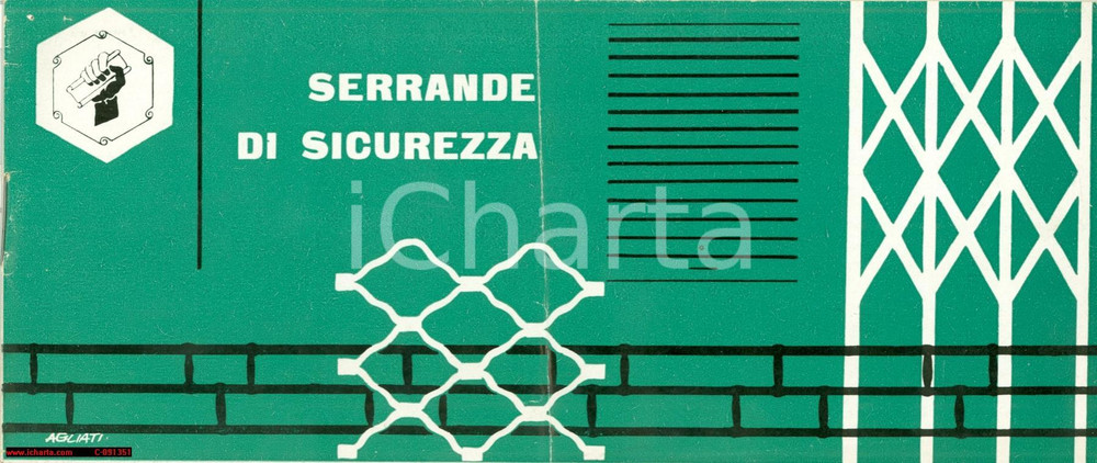 Materiale pubblicitario d’epoca 1950 circa FIRENZE Serrande di sicurezza Ditta MONTANI  Opuscolo pubblicitario 1