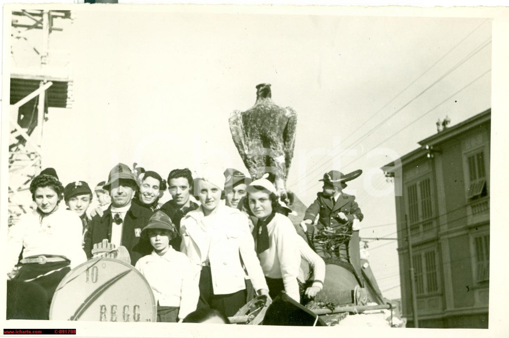 Fotografia d epoca originale 1939 SANREMO IM Il XÂ° Reggimento FESTOPOLI sanremese 1