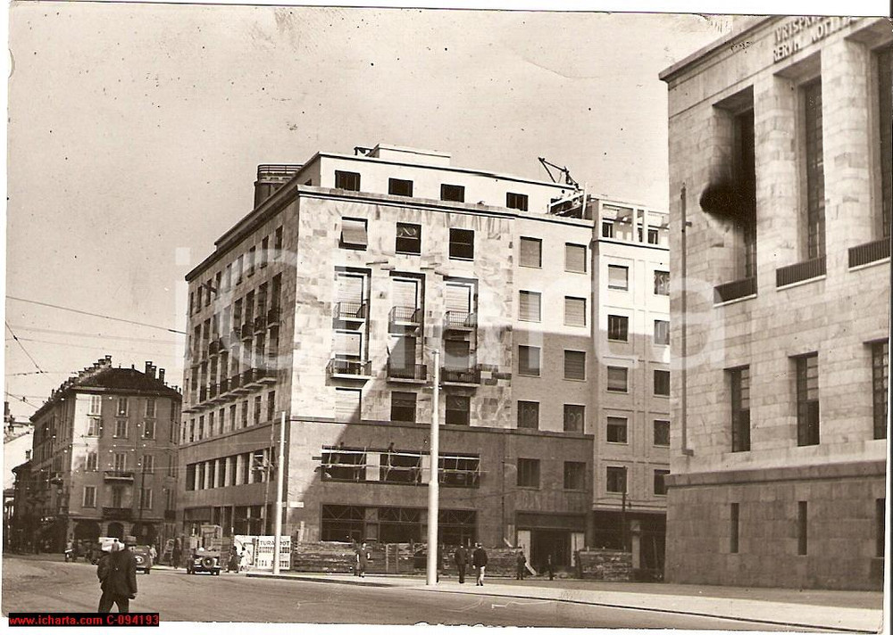 Fotografia d epoca originale 1939 MILANO Corso di Porta Vittoria  Costruzione Edifici e Palazzo Giustizia 1