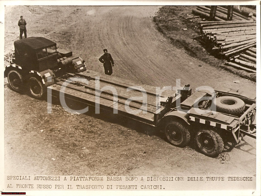 Fotografia d epoca originale 1942 WW2 FRONTE RUSSO  Automezzi speciali da trasporto  Truppe tedesche 1