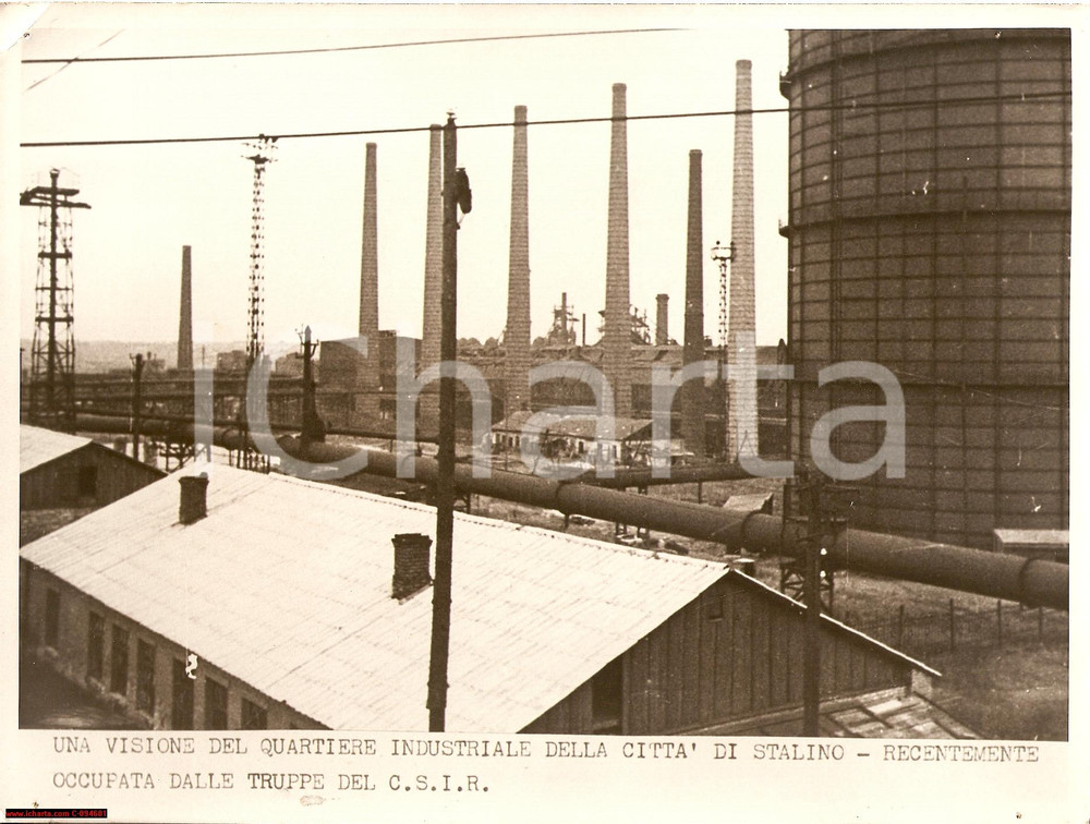 Fotografia d epoca originale 1941 WW2 DONETSK UCRAINA Quartiere industriale STALINO Fotografia 1