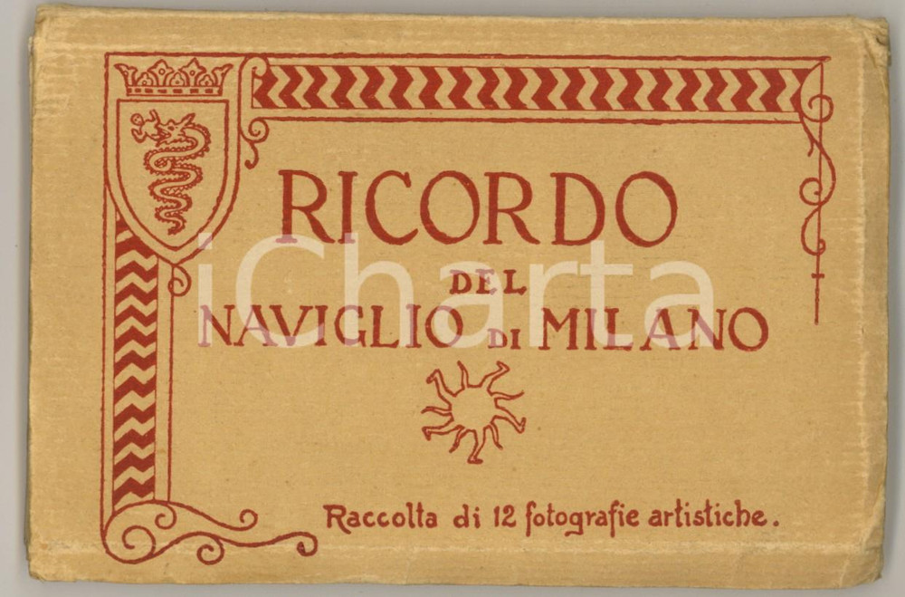 Libro, pubblicazione d epoca 1930 Ricordo del Naviglio di MILANO  Libretto a organino 12 fotografie 1
