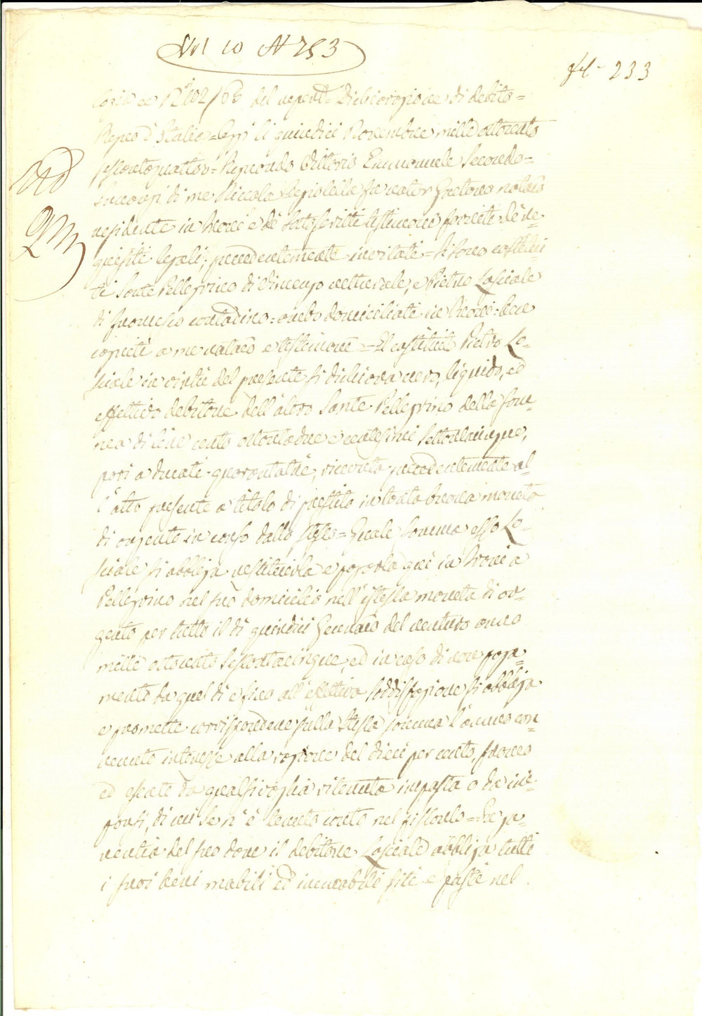 Documento originale, autentico 1864 TRANI Contratto mutuo Pietro LOSCIALE  Sante PELLEGRINO Manoscritto 1