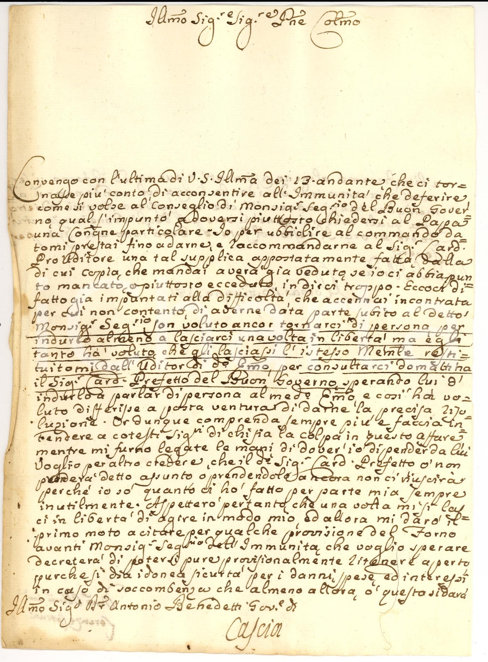 Manoscritto, lettera originale 1781 ROMA Memoriale di Lorenzo CORINTI al BUON GOVERNO 1