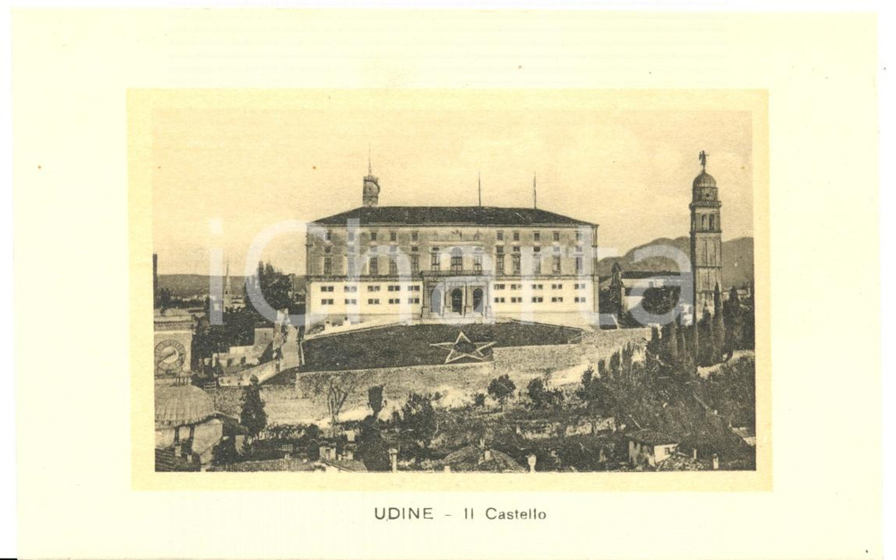 Cartolina originale da collezione 1920 ca UDINE Veduta panoramica del castello Cartolina postale FP NV 1