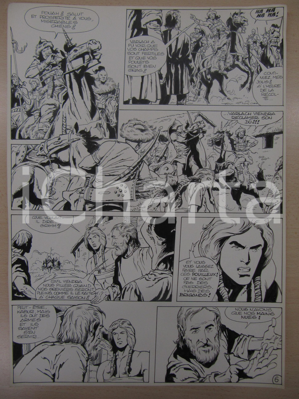 Opera d’arte autentica 1976 BD FANTASY FRANCE La saga de KABUR NÂ° 2 tav.6 Original BERNASCONI LUBE 1
