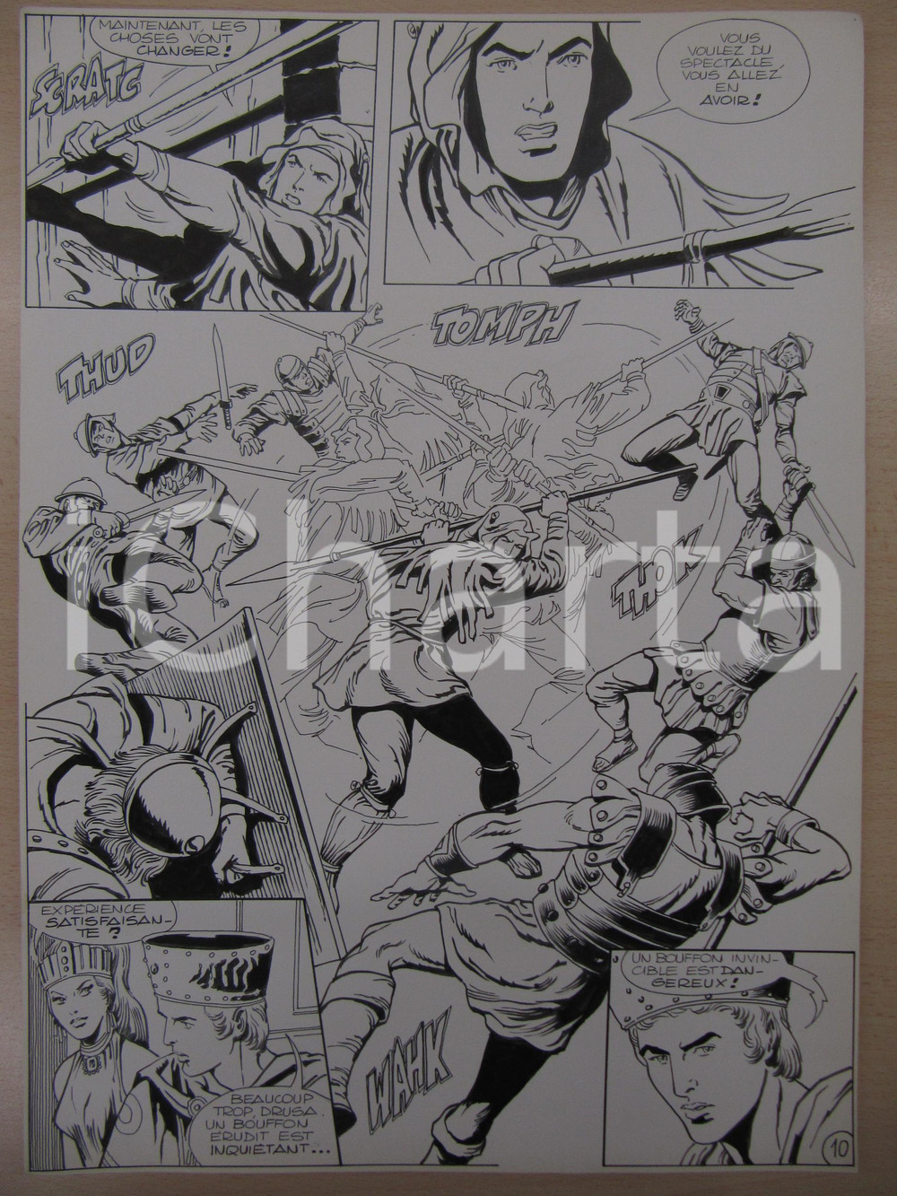 Opera d’arte autentica 1976 BD FANTASY FRANCE La saga de KABUR NÂ° 6 tav.10 Original BERNASCONI LUBE 1