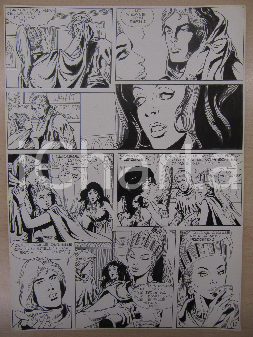 Opera d’arte autentica 1976 BD FANTASY FRANCE La saga de KABUR NÂ° 6 tav.12 Original BERNASCONI LUBE 1