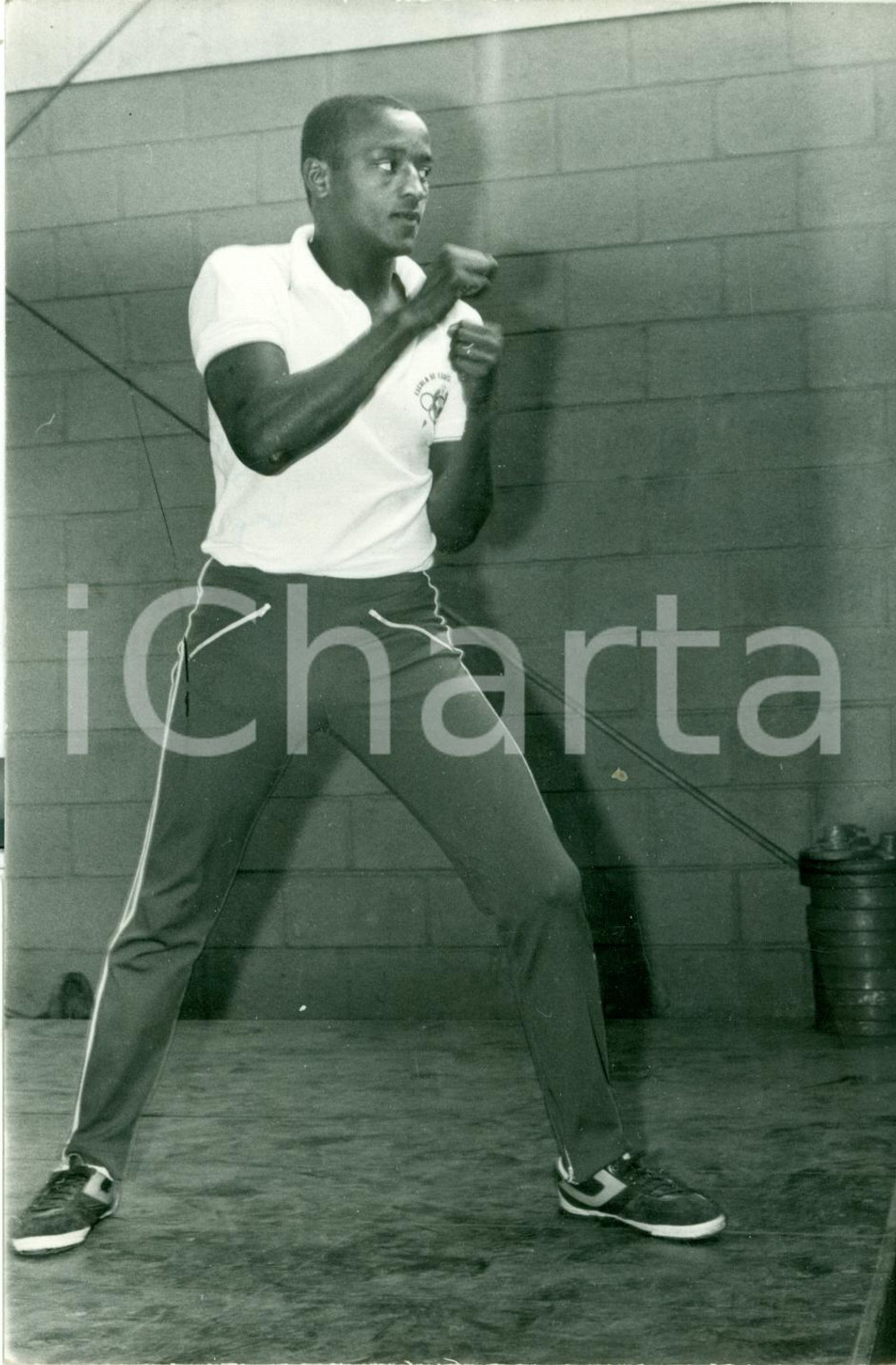 Fotografia d epoca originale 1983 BUENOS AIRES Boxe Campione Francisco DE JESUS CHIQUINHO pugile Foto 1