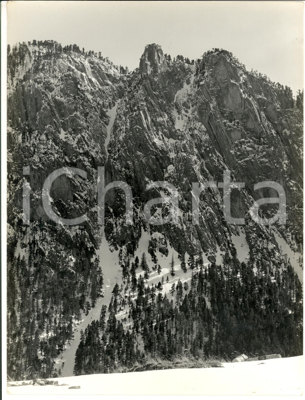 Fotografia d epoca originale 1970 CESANA TORINESE TO Gruppo della cresta del monte CHABERTON Foto HAUS 1