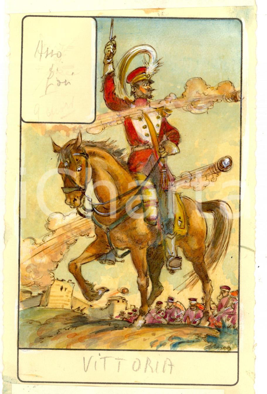 Stampa, bozzetto originale 1946 TAROCCHI Carta divinatoria originale olio su carta ENRICO SACCHI A fiori 1