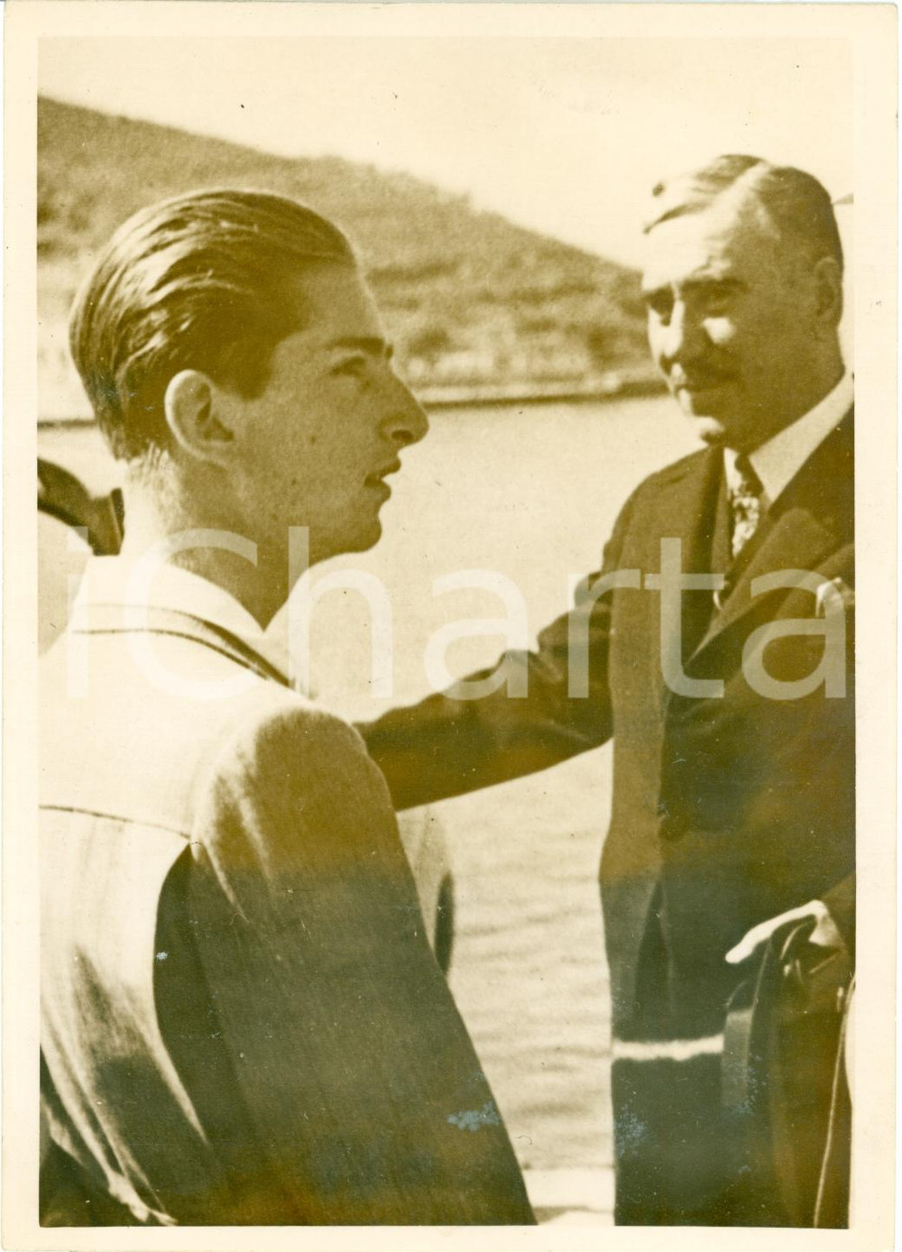 Fotografia d epoca originale 1939 DALMAZIA Re Pietro II di JUGOSLAVIA in gita per compleanno Fotografia 1