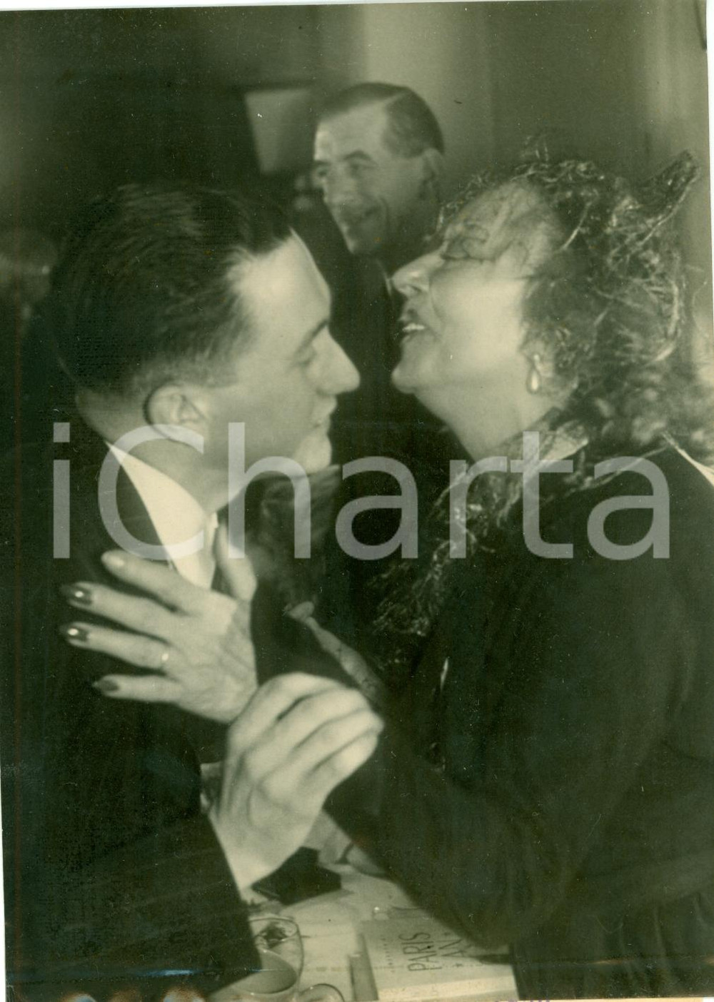 Fotografia d epoca originale 1950 PARIS CÃ©cile SOREL con Roland JOUSSELIN Parisiens de Paris Fotografia 1