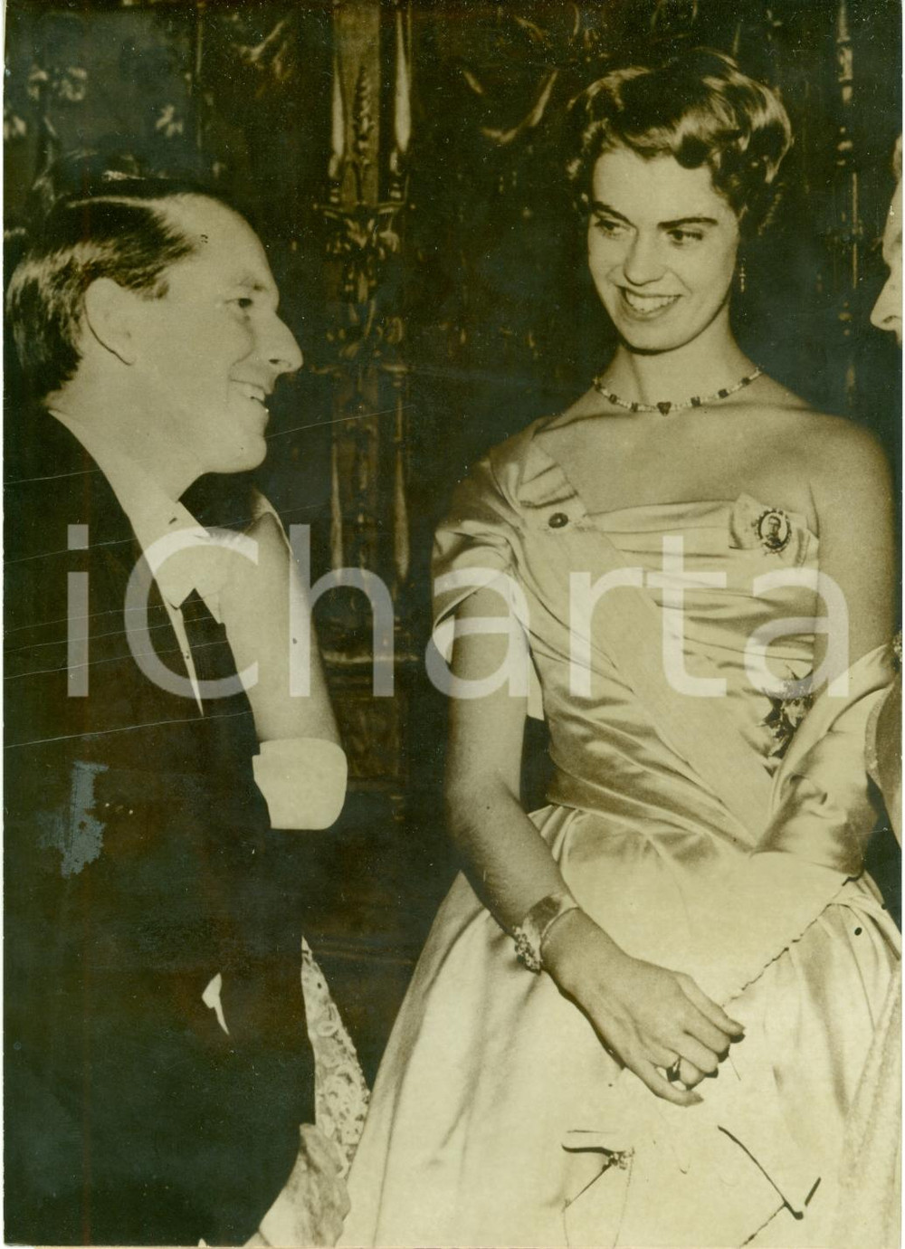 Fotografia d epoca originale 1958 STOCKHOLM Frederick SANGER premio NOBEL per chimica principessa Margaretha 1