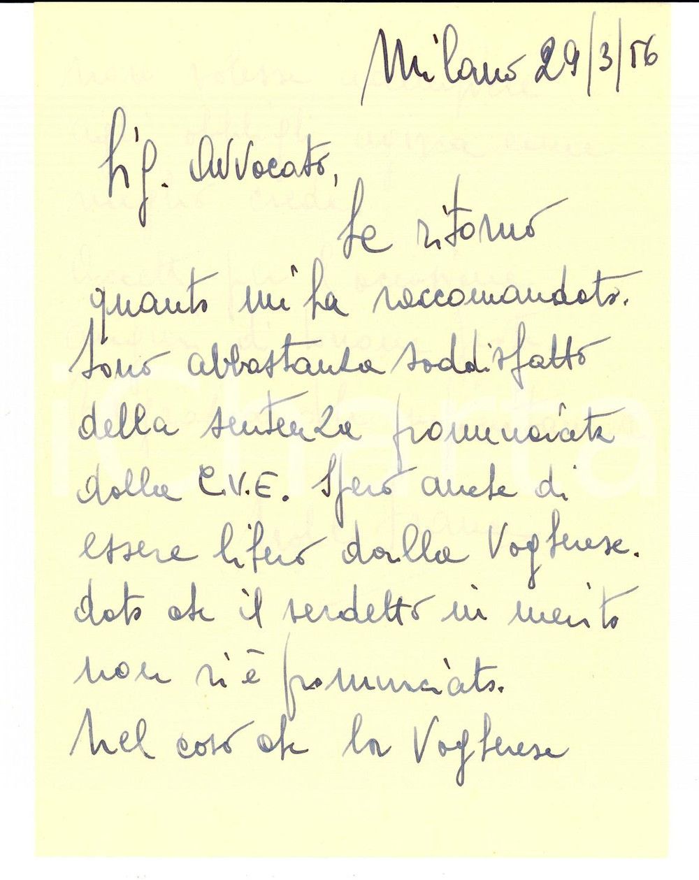 Autografo originale 1956 CALCIO VOGHERESE Giocatore Franco NOBILE litiga con la societÃ  Autografo 1