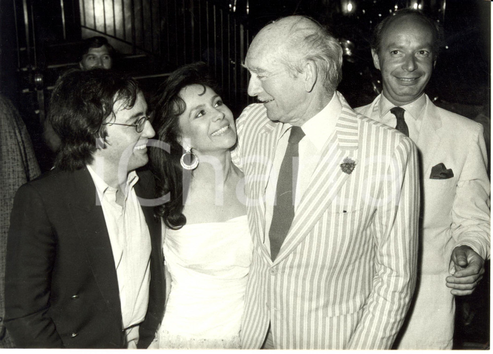 Fotografia d epoca originale 1984 PARIS Eddie BARCLAY con ex moglie Daniele e suo marito Patrick LEROY Foto 1