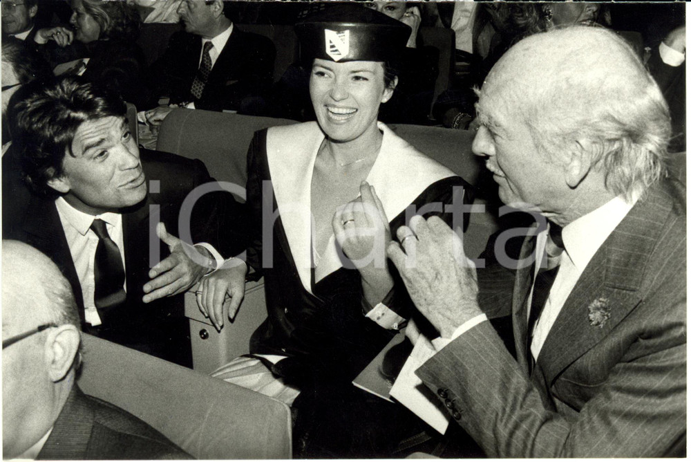 Fotografia d epoca originale 1986 PARIS Eddie BARCLAY la nuova fidanzata Cathy e Bernard TAPIE Fotografia 1