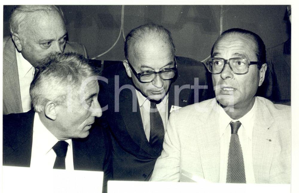 Fotografia d epoca originale 1983 PARIS RÃ©union comitÃ© RPR Jacques CHIRAC Roland NUNGESSER Bernard PONS 1