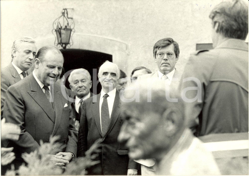 Fotografia d epoca originale 1986 MONTIGNY F Raymond BARRE casa di Robert SCHUMAN Centenario Nascita Foto 1