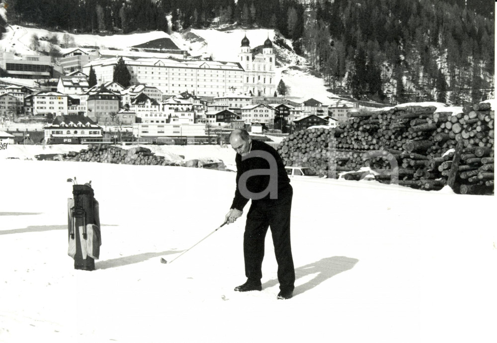 Fotografia d epoca originale 1993 DISENTIS CH Canton GRIGIONI Torneo di golf invernale su neve Fotografia 1