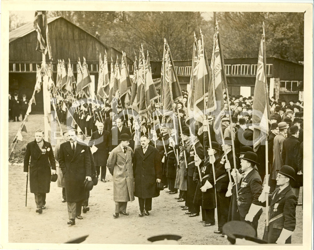 Fotografia d epoca originale 1936 PONTYPOOL UK King Edward VIII inspecting British Legion in SOUTH WALES 1