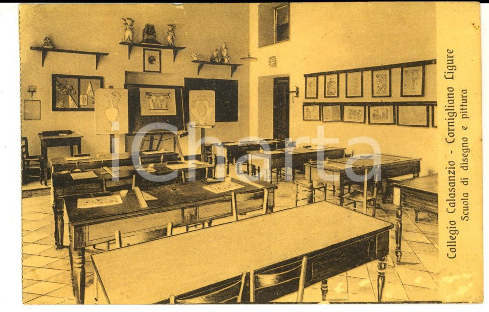 Cartolina originale da collezione 1930 ca GENOVA CORNIGLIANO Collegio CALASANZIO Scuola di disegno Cartolina 1