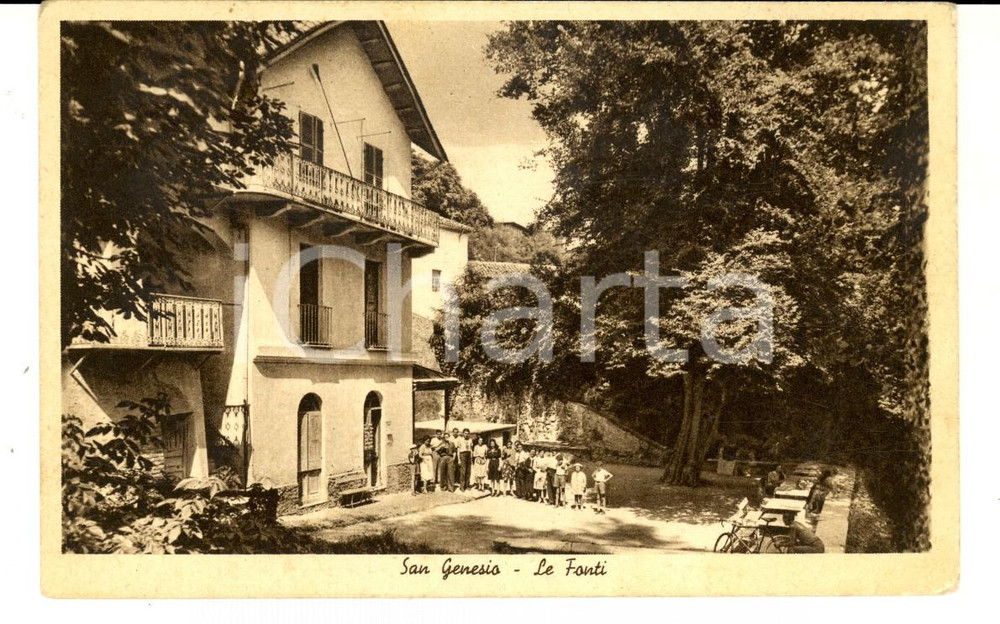 Cartolina originale da collezione 1943 SAN GENESIO /CASTAGNETO PO TO Le Fonti Cartolina ANIMATA FP VG 1