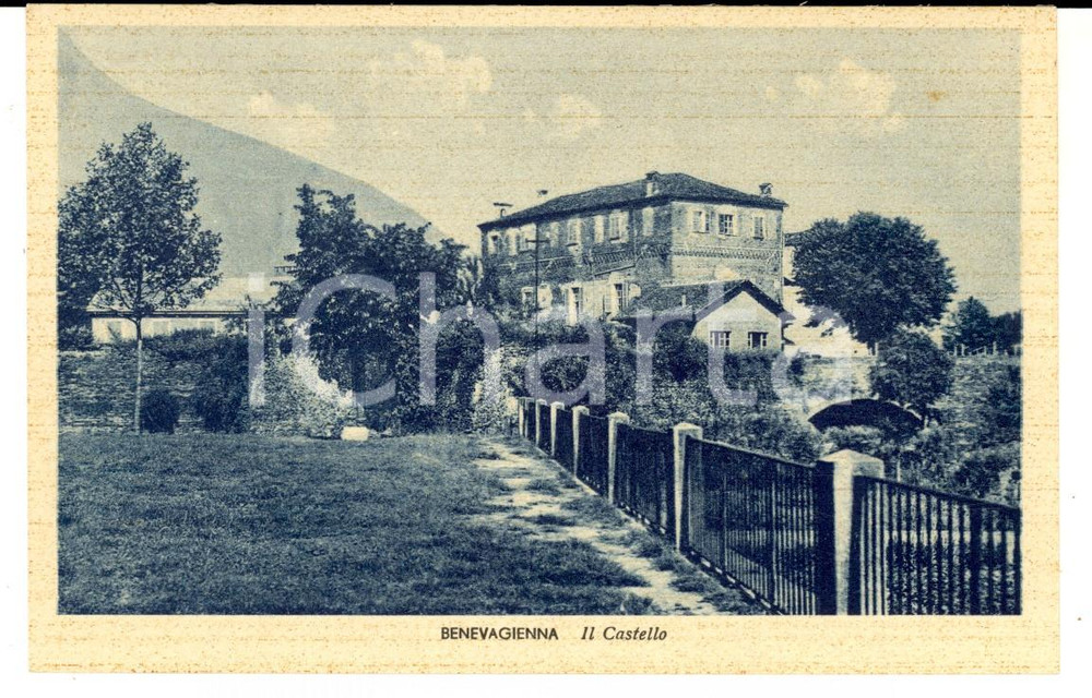 Cartolina originale da collezione 1942 BENEVAGIENNA CN Veduta del Castello Cartolina postale FP NV 1