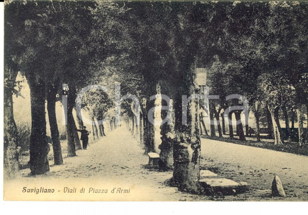 Cartolina originale da collezione 1932 SAVIGLIANO CN Viali di Piazza d Armi Cartolina ANIMATA FP VG 1