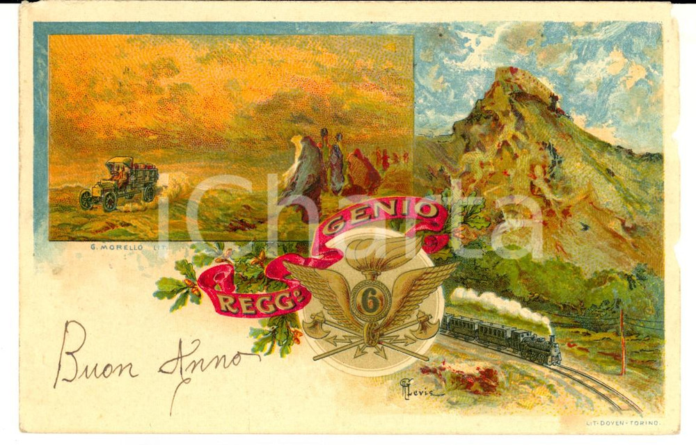 Cartolina originale da collezione 1916 REGIO ESERCITO 6Â° Reggimento GENIO Ferrovieri Cartolina ILLUSTRATA LEVIS 1