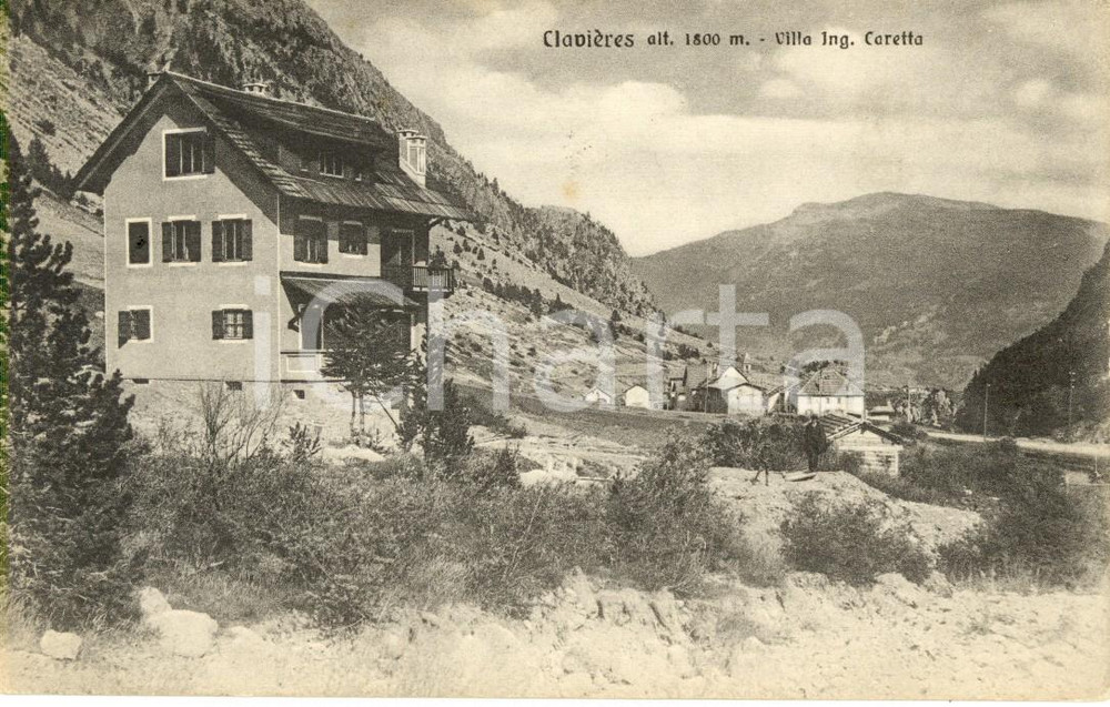 Cartolina originale da collezione 1924 CLAVIERE TO La villa dell ingegnere Ettore CARETTA Cartolina FP VG 1