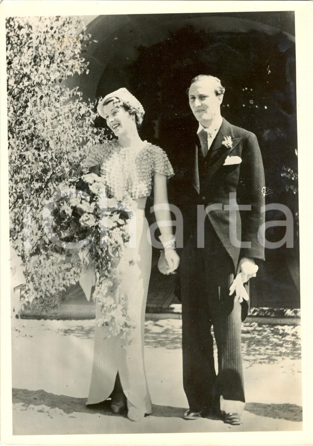 Fotografia d epoca originale 1937 KVILLINGE SVEZIA Carlo BERNADOTTE sposa la contessa Elsa VON ROSEN Foto 1 1