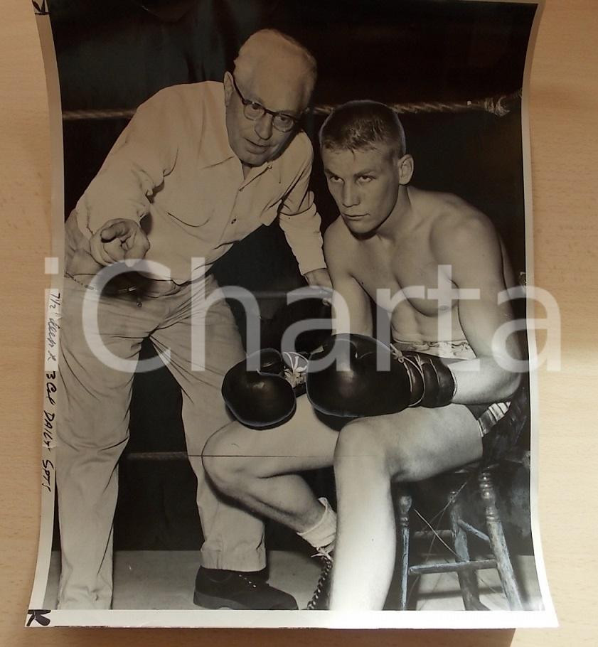 Fotografia d epoca originale 1952 SAN FRANCISCO USA BOXE Pugile Jack NELSON con Dolph THOMAS Foto 28 x 36 1