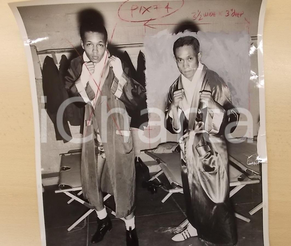 Fotografia d epoca originale 1962 SAN FRANCISCO USA BOXE Pugili Robert KNOX Ron NICHOLS Fotografia 28 x 36 1