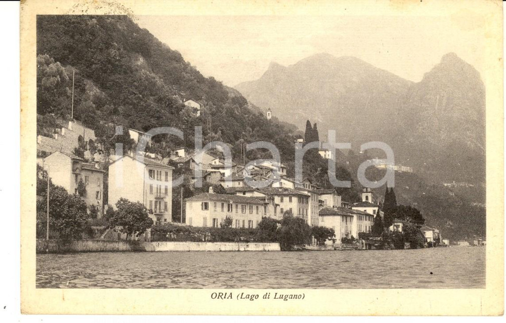 Cartolina originale da collezione 1941 ORIA VALSOLDA CO Veduta con il lago di LUGANO Cartolina FP VG 1