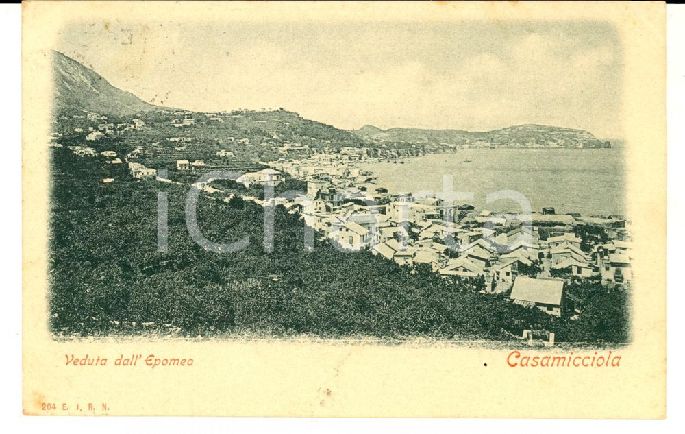 Cartolina originale da collezione 1900 ca CASAMICCIOLA NA Veduta dall EPOMEO Cartolina postale FP VG 1