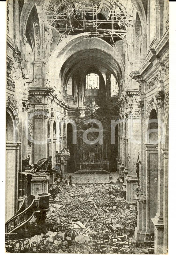 Cartolina originale da collezione 1920 ca CAMBRAI Cattedrale dopo la guerra Cartolina Istituto ITALOBRITANNICO 1