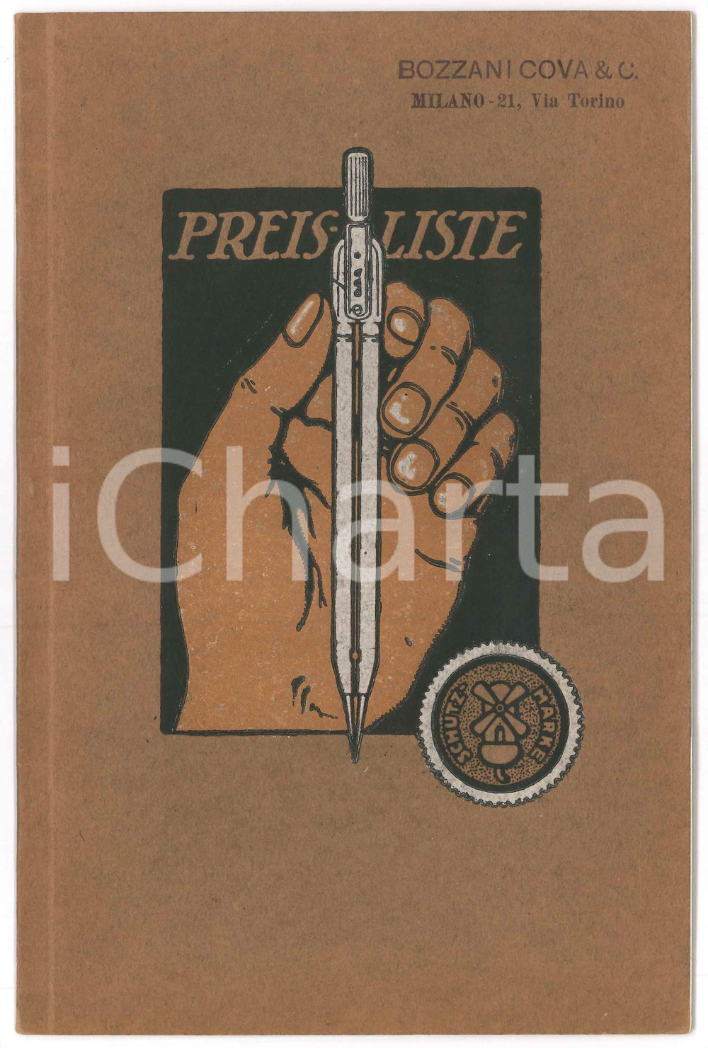 Materiale pubblicitario d’epoca 1920 NURNBERG  EICHMULLER Reisszeugfabrik  Preisliste Rundsystem UNITAS 1