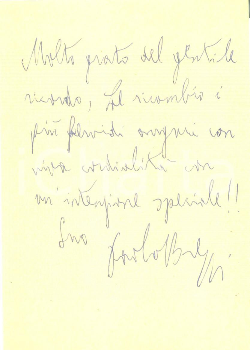 Autografo originale 1950 ca MILANO FUTURISMO Paolo BUZZI Cartolina postale autografa 1